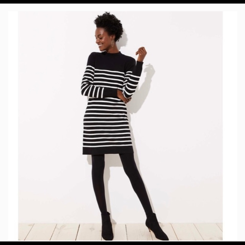 Loft sweater black/ white dress